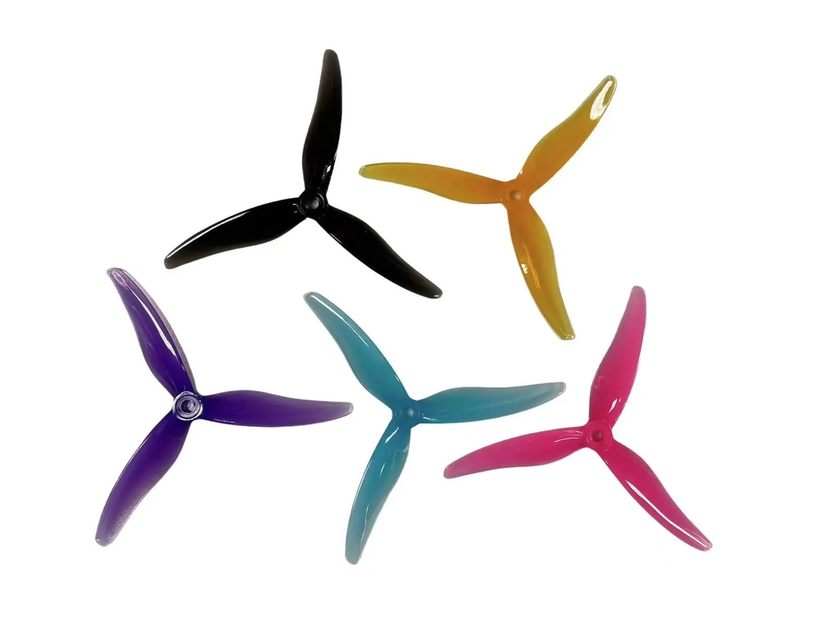 Uniwersalne 2 pary 51477 5,1 x 4,77 x 3 3-ostrzowe śmigła PC do Freestyle 12.7 cm części zamienne do dronów (niebieski)