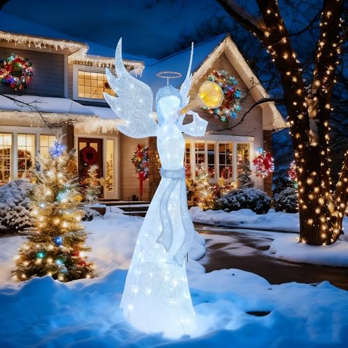 SOARS Weihnachtsengel beleuchtet 156cm, große Weihnachtsdeko mit 100...