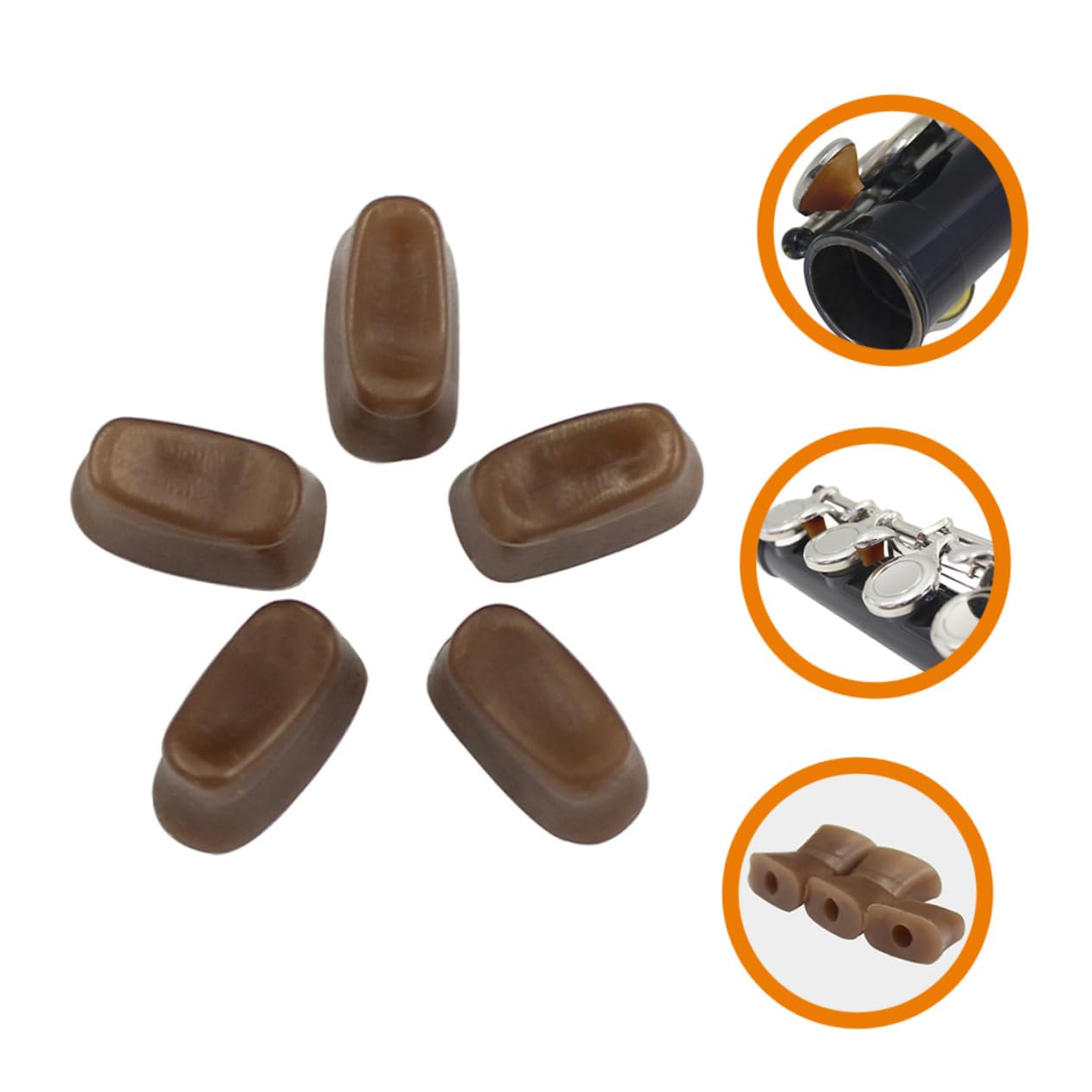 Holibanna 5pcs Flute Tail Blocker Durable Flute Hole Plugs for Orchestral Instruments Easy Installation Cleaning Essential for Maintenance