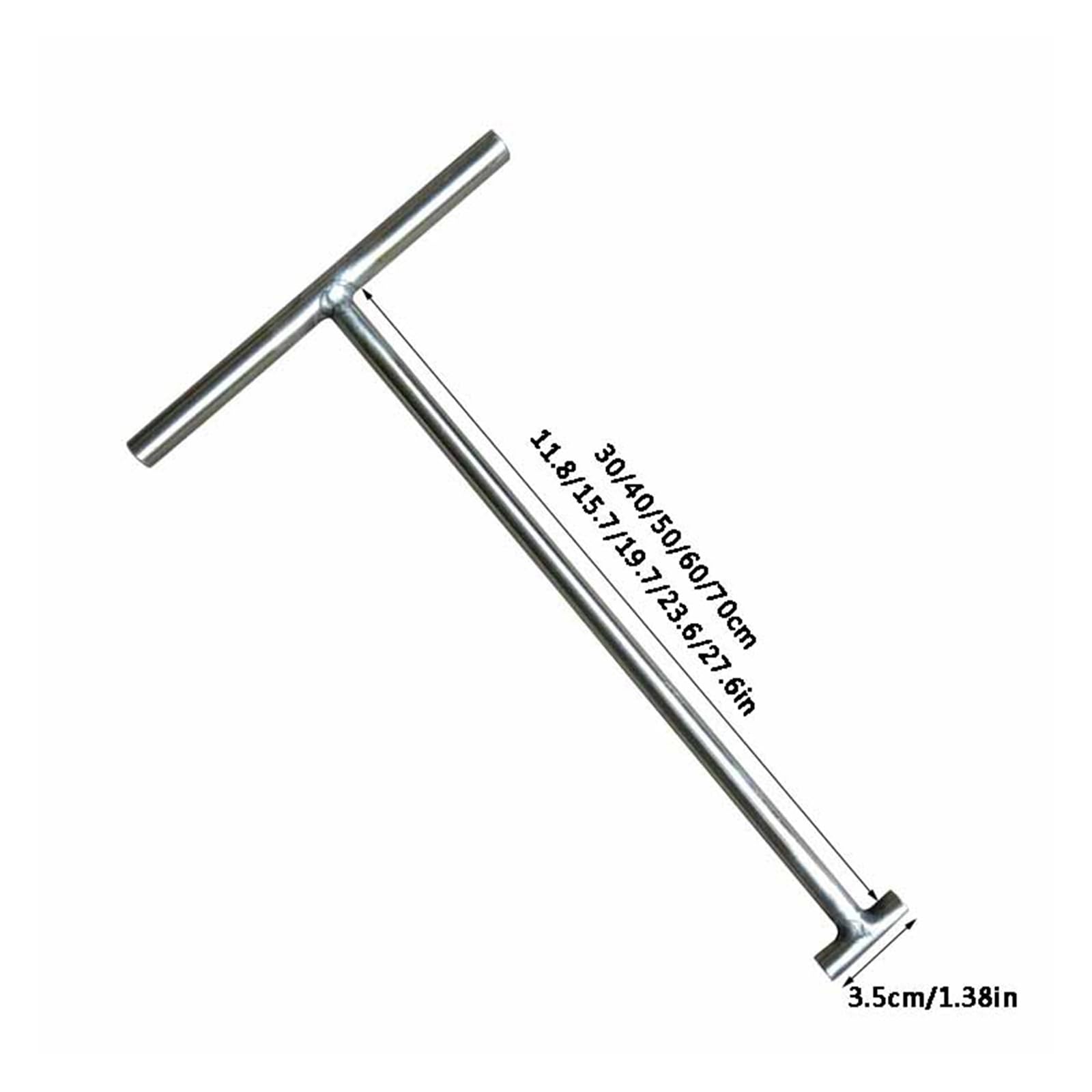 Gancho de alcantarilla， Gancho for tapa de alcantarilla Elevador de rejilla de drenaje de acero inoxidable Manija en T Gancho for tapa de alcantarilla Elevación y movimiento Tirador(60cm/31.