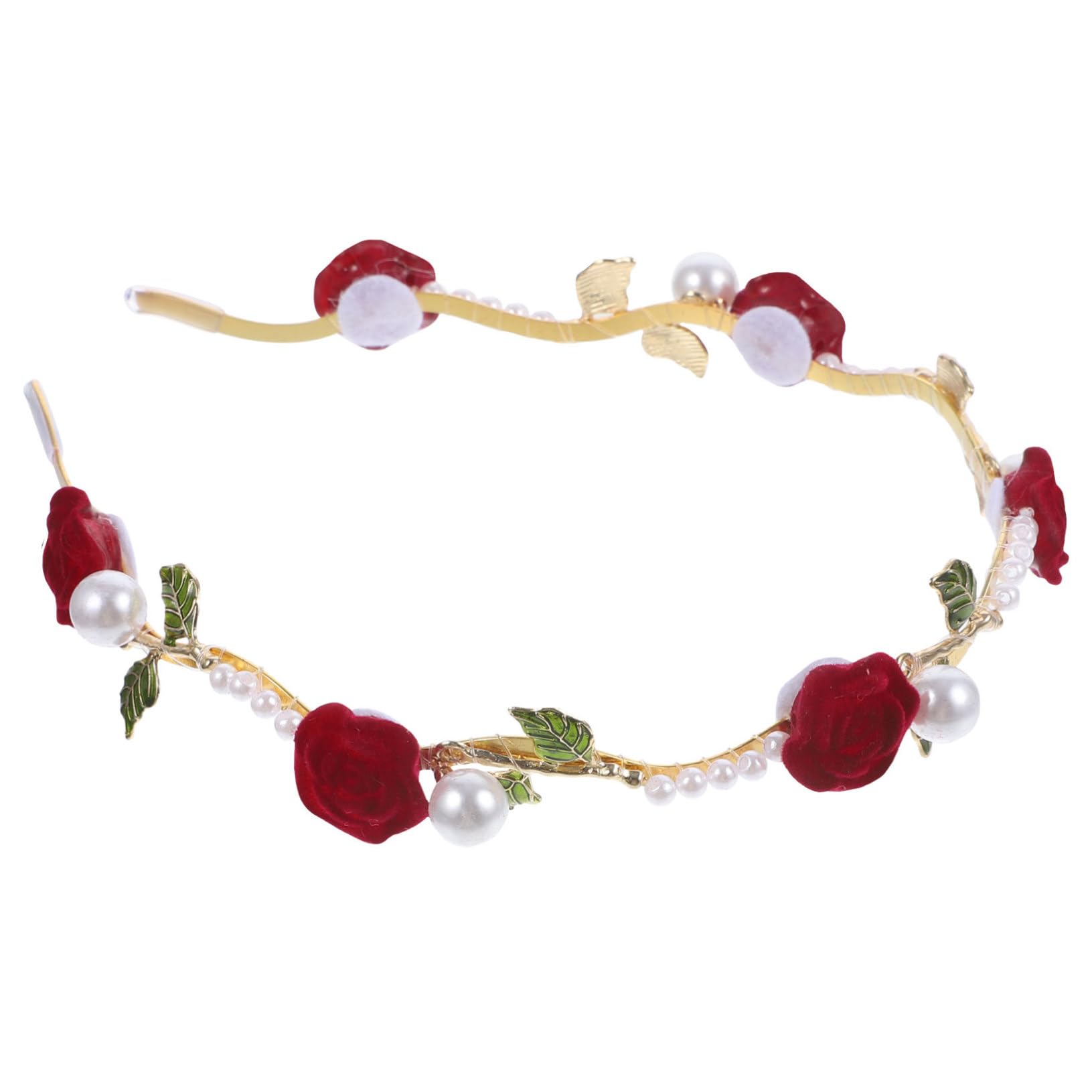 5piezas Diadema De Novia Perlas y Flores Rojas Atractivo Accesorio Para Cumpleaños Bodas y Eventos Especiales Hecho Mano Estilo Vintage y Duradero