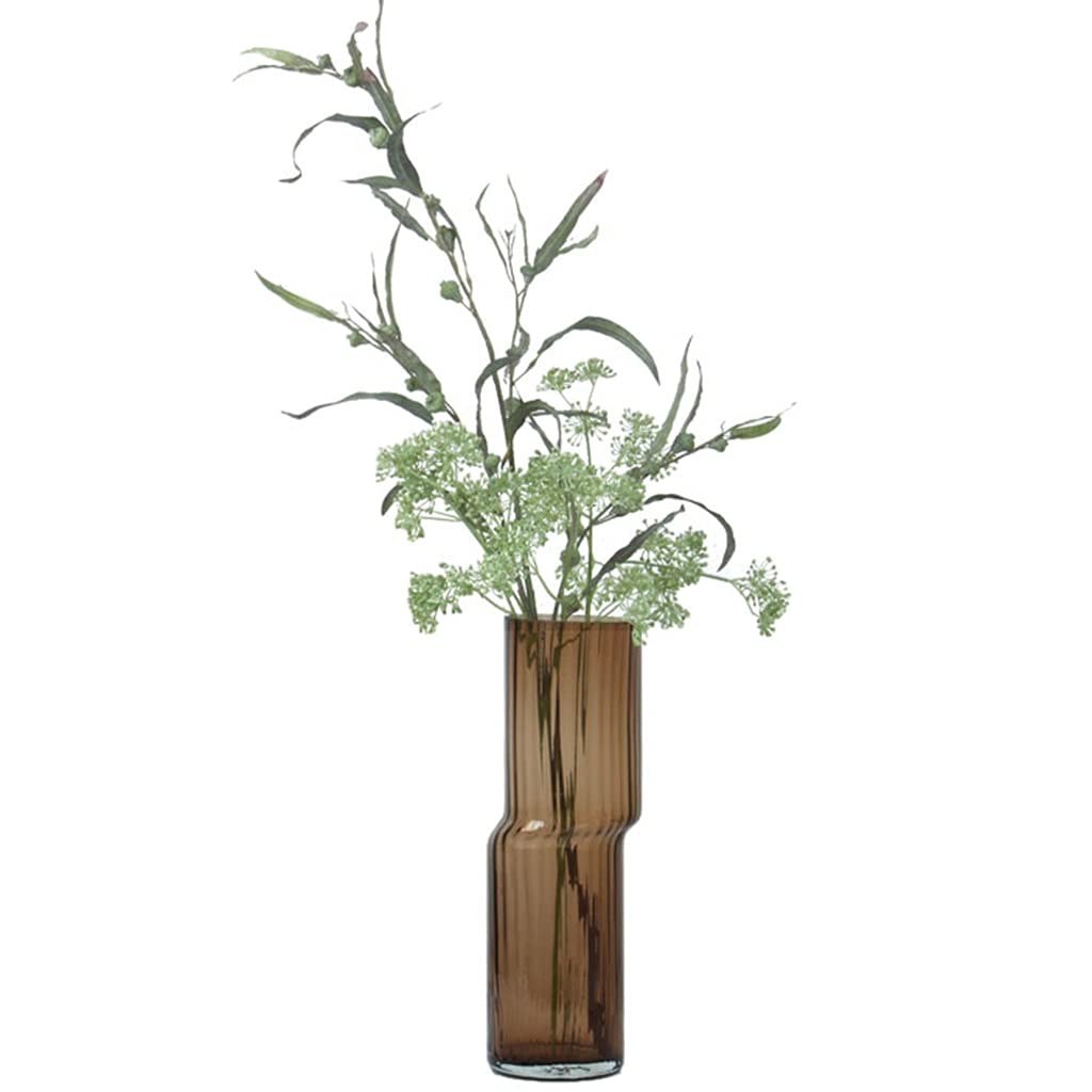 Vase transparent moderne en verre marron pour décoration et art floral