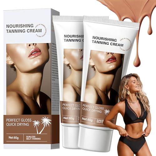 2 Piezas Acelerador del Bronceado Intenso, Aceite Bronceador, Bronceador Corporal eficaz en Soláriums y Sol exterior, suave y marrón, logra un bronceado natural con ingredientes naturales, 60g