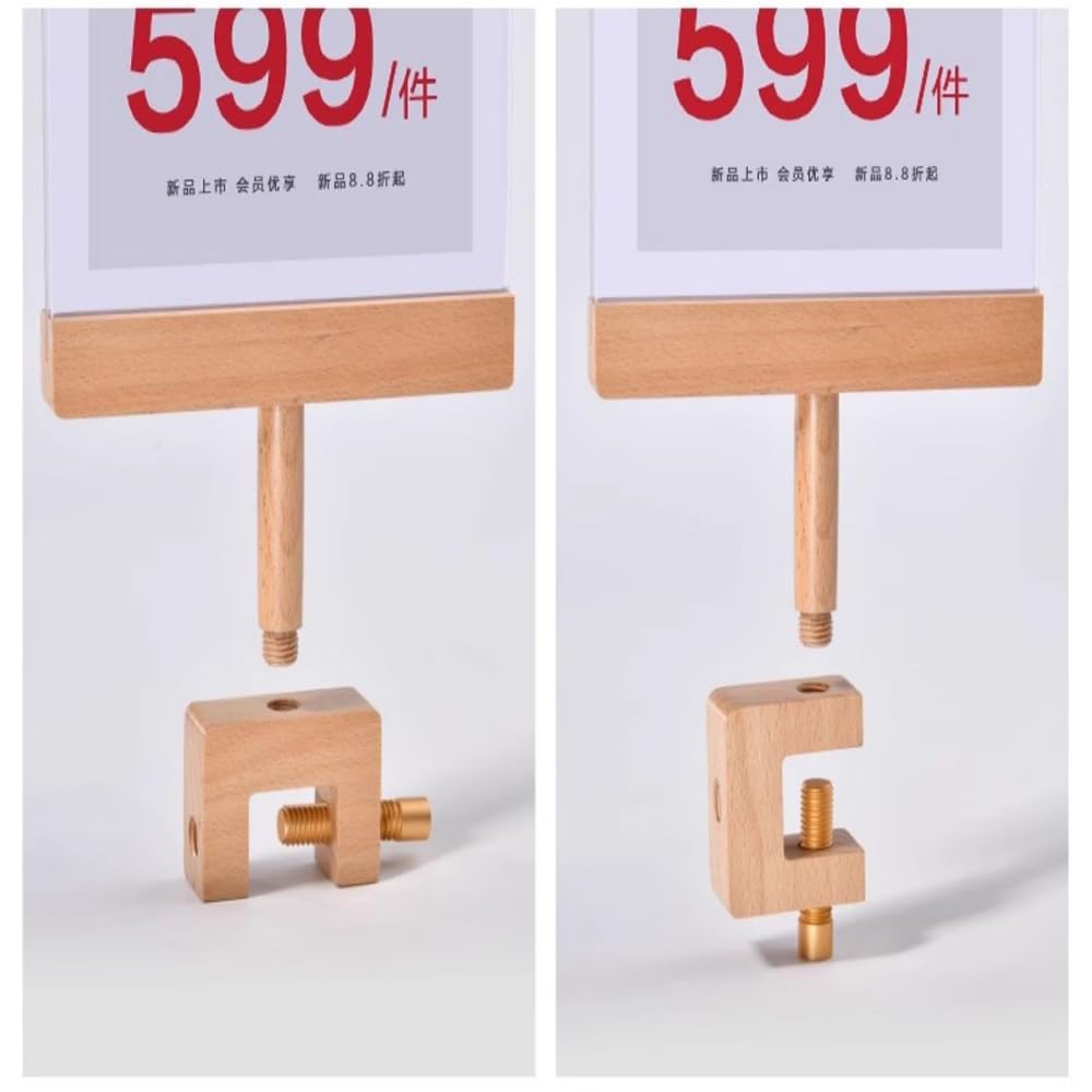 Acryl-Schilderhalter mit Klemme, Doppelkopf-Display mit Acrylrahmen, Schilderhalter, Preisschild-Clip für Bekleidungsgeschäfte (vertikal, A4, 210 x 297 mm)