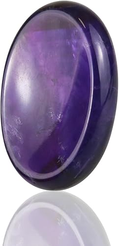 Piedras de preocupación de cristal de amatista para niños, piedra de palma ovalada, piedra para el pulgar, cristales y piedras curativas de cuarzo a