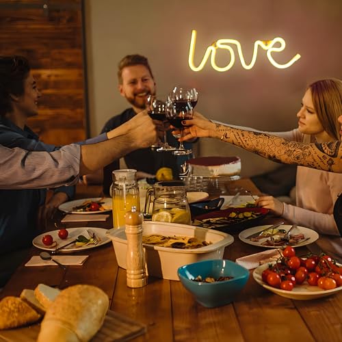 Image of ENUOLI Love Neon Signs Light LED Love Neon Light Art Dorm Wall Table Decor | Art Decor Best Gift for Valentine's Gift Girls Room Kids Room Living Room House Bar Pub Hotel Beach Recreational