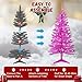 Liguanow 4ft Artificial Full Pink Christmas Tree with Separate Lights, Not Pre-lit Mini Pink Tinsel Pine Christmas Tree, 50 Lights, Small Xmas Tree for Home, Office, Party Decoration, Indoor