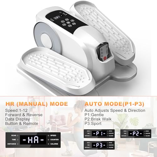 Image of Mini Under Desk Elliptical Low Impact Electric Leg Exerciser As Seen on TV While Sitting for Seniors with Non-Slip Mat Quiet & Portable for Home and Office