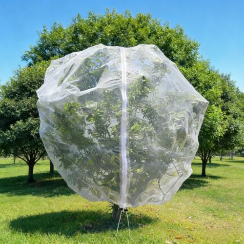 1 Pack 13x13ft Extra Large Fruit Tree Netting with Double Zipper & Double Drawstring Heavy Duty Bird Netting for Fruit Trees Reusable Tree Net to Protect from Birds Squirrels Deer