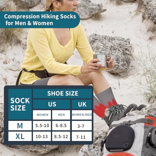 Image of ANOTION Funny Hiking Socks for Men & Women - Moisture Wicking Lightweight Compression Socks,Women Hiking Socks Summer