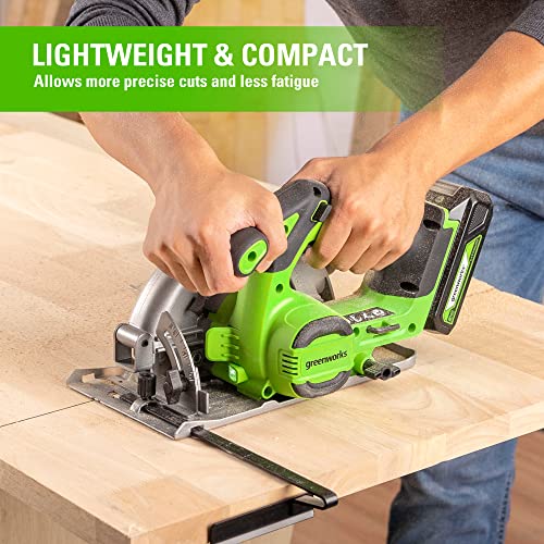 Image of Greenworks 24V Brushless 6-1 /2 inch Circular Saw, 4,800 RPM, Adjustable Cutting Depth 45 /90, Tool Only