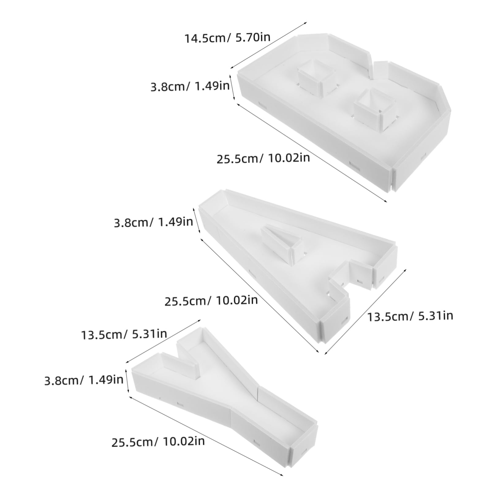 Cabilock 4pcs Fillable Letter Serving Tray Charcuterie Board for Shower Fruits Snacks and Candy Safe Portable Design for Parties and Interactive Learning