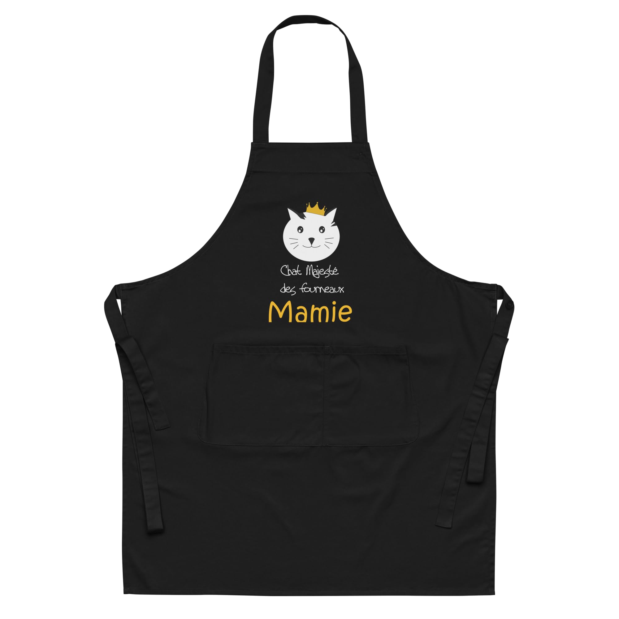 Tablier de Cuisine Femme - Tablier Personnalisé, Cadeau Femme Original, Cadeau Anniversaire Maman et Mamie Motif Chat Prenom Idée Cadeau Noel Fête - Cadeau Personnalisé