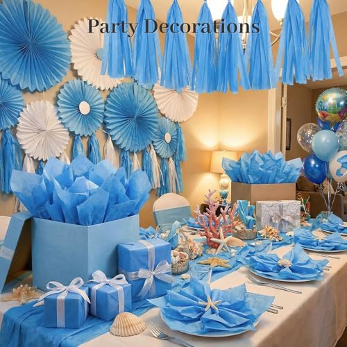 Image of Koogel 330 Sheets Blue Tissue Paper, 14 X 10 inches