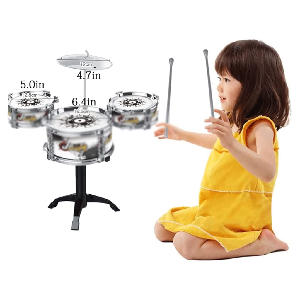 LIOONS Tambour Adulte, Kit De Batterie Jazz pour Enfants, 3 Tambours, Cymbales, 2 Baguettes Tambour éthéré pour Les Mélomanes Tongue Drum Handpan Drum