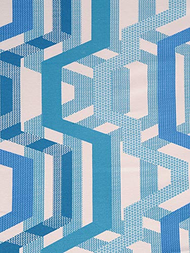 Image of Swayam Roto Cotton Single Bedsheet with 1 Pillow Cover | Size 60 x 90 inch | 144 TC | Geometric Design | Soft Breathable Bed Sheet | Comfortable & Durable for Bedroom - Blue