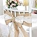 Lot de 10 nœuds de chaise en toile de jute avec bordure en dentelle cousue style shabby chic pour mariage