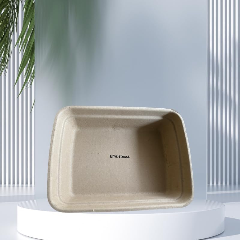 Miniatura 9 de Paquete de 5 cajas de arena desechables para gatos funcionalidad 2 en 1 bandeja de cartón para gatos hecha de 100 papel úsalo solo o como