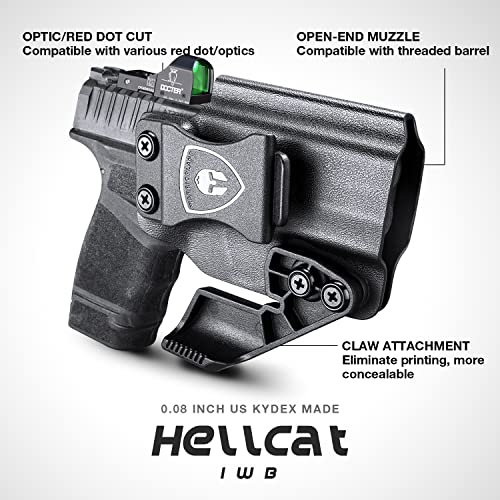 Hellcat Holster, Iwb Kydex W/Claw & Optics Cut, Tailored Fit: Springfield Armory Hellcat W/Osp/Rdp Pistol, Inside Waistband Concealed Carry, Adj. Posi-Click Retention & Cant, Right Hand #TOP4