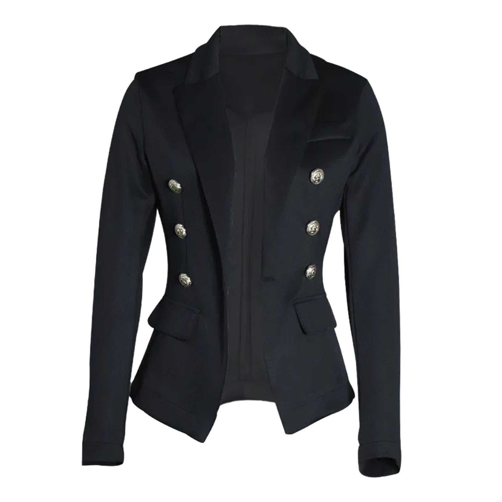 Blazer Jacket Women Open Front Long Sleeve Work Office Casual Everyday Style Solid Color Coat