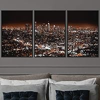 3 Piece Framed Canvas Wall Art City Illuminations Canvas Prints Home Artwork Decoration for Living Room,Bedroom - 16