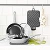 GROBRO7 5Pack Pocket Pot Holders Cotton Heat Resistant Potholder Multipurpose Hot Pads Machine Washable Oven Mitts Cooking Pads Bulk for Daily Kitchen Baking and Cooking 8.9 x 6.9 Inch Grey #5