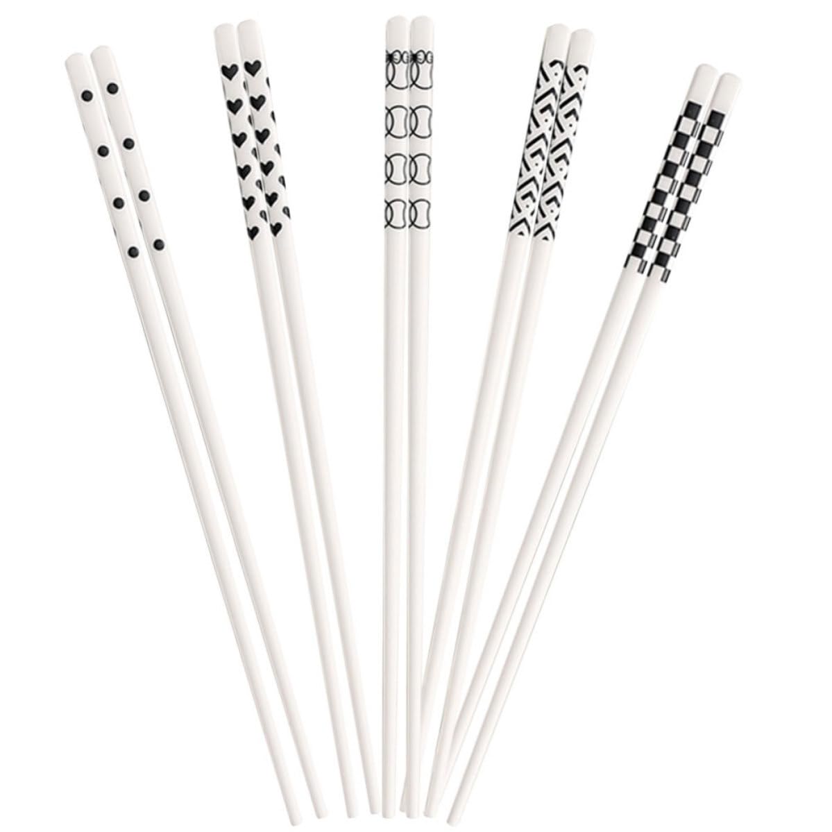 Palillos de cerámica para cocina y camping, set familiar de 5 pares