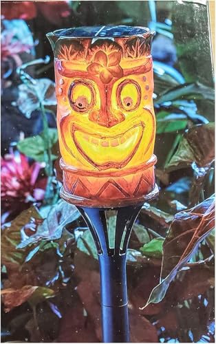 Solar Flickering Tiki Led Torch Relax Real Flame Look - 62 inch, Multicolor