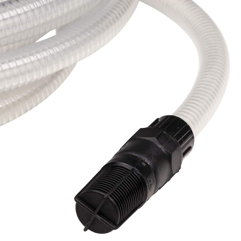 Mangloder - Manguera de aspiración de PVC transparente con conexiones de PVC, 1 pulgada, 10 m, diámetro interior de 0,9 pulgadas, 6 bar, con válvula de pie y colador para bombas de jardín y plantas de