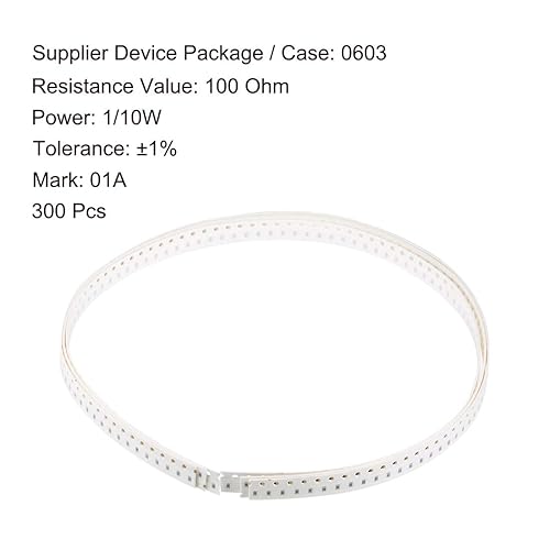 Miniatura 2 de uxcell Resistencia de chip de dispositivos montados en superficie, resistencias fijas 100 ohmios 110W 0603, tolerancia del 1% 300 piezas