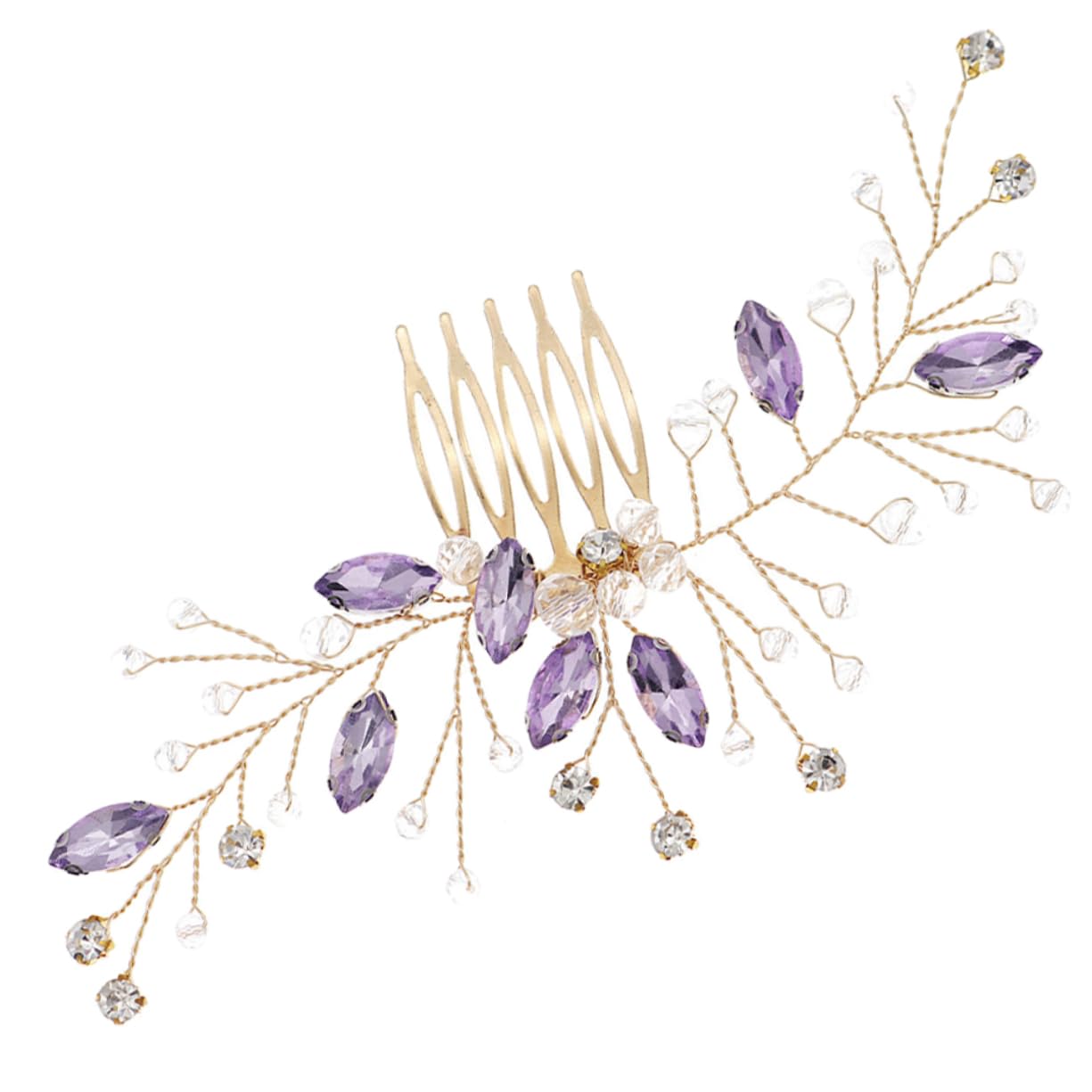 BELLIFFY Luxury Wedding Hair Comb Rhinestone Hair Accessory for Bride Vintage Style Pearl