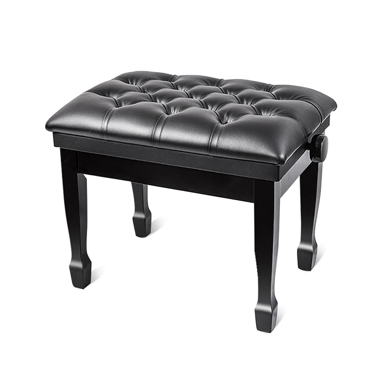 Panca per Pianoforte Regolabile in Pelle con Sollevamento Idraulico Automatico E Sgabello per Pianoforte in Legno per Uso Domestico E Professionale,Black
