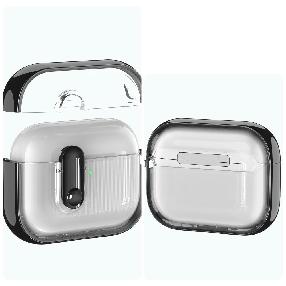 etui kompatybilne z AirPods Pro (1. generacji) (kolor: fioletowy) twarda silikonowa obudowa twarda obudowa ochronna pokrowiec brelok