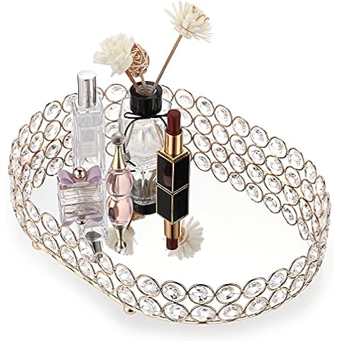 Sumnacon Crystal Vanity Mirror Tray Organizer Cover