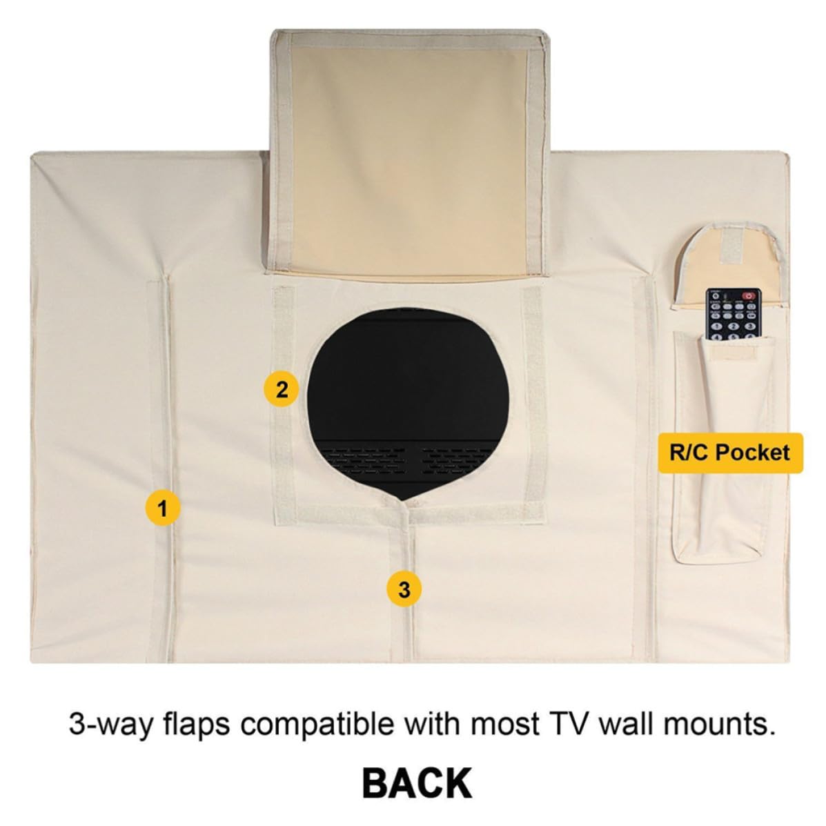 Copertura Resistente alle Intemperie Televisori per Tv Oxford Pvc Color Kaki Protezione 360 Gradi da Esterno da Giardino