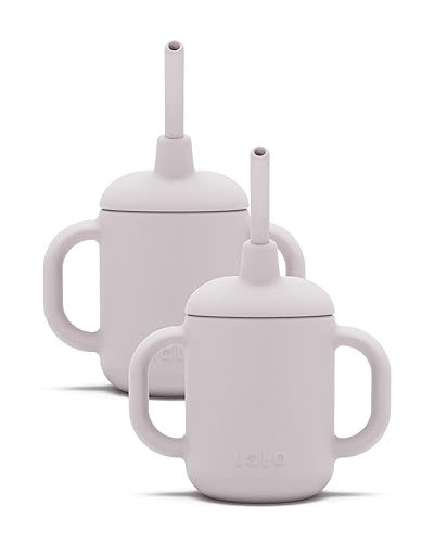 Miniatura 10 de Lalo Little Cup, Vaso con Pajita de Silicona No Tóxica con Asas - Vaso Entrenador para Bebés y Niños Pequeños - Sistema de Entrenamiento de Mini
