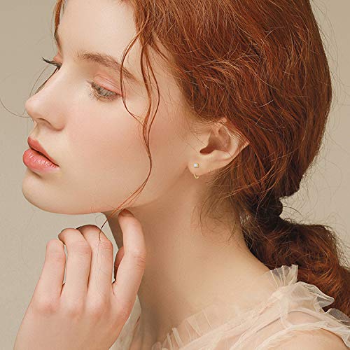 14K Solid Gold Half Huggie Hoop Studs Earrings For Women, Dainty Gold Cuff Wrap Piercing Hoop Studs Earrings Hypoallergenic Ear Jacket Jewelry For Mom, Wife, Girl 10Mm #TOP4