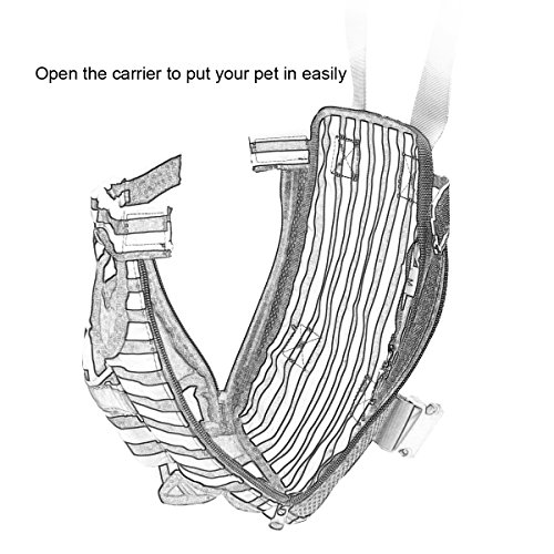 COODIA Legs Out Front Pet Dog Carrier Front Chest Backpack Pet Cat Puppy Tote Holder Bag Sling Outdoor (M, Color Black) - Thumbnail 6