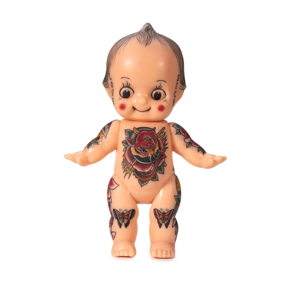 A Pound of Flesh Practice Tattoo Cutie Doll Silicone Tattooing Fake Skin Body for Practice or Display Professional Quality With Stand, 10.5 x 7.5 in, Fair Skintone