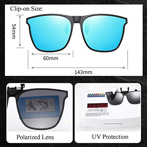 Image of Polarized Clip-on Sunglasses Oversized UV400 Anti-Glare Fishing Driving over Prescription Glasses for Men Women
