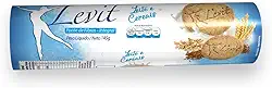Biscoito Integral Leite E Cereais Levit 145G, Dallas Alimentos, Biscoito Doce Integral Com Cereais E Leite, Azul, 0% Gordura Trans E Ideal Para Dietas Com Mais Fibras, Alimentação Integral E Saborosa