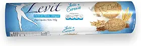 Biscoito Integral Leite E Cereais Levit 145G, Dallas Alimentos, Biscoito Doce Integral Com Cereais E Leite, Azul, 0% Gordura Trans E Ideal Para Dietas Com Mais Fibras, Alimentação Integral E Saborosa