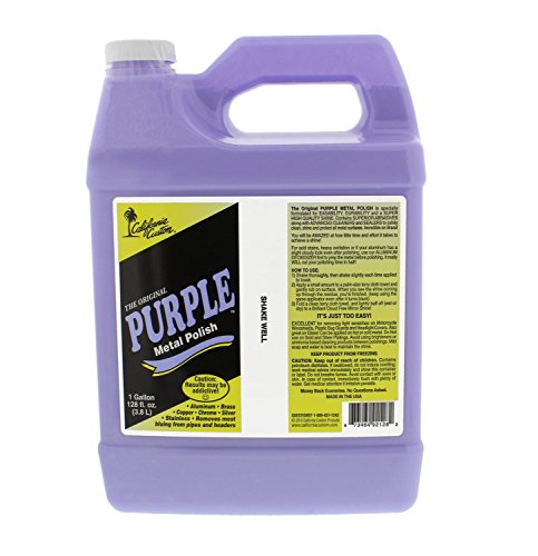 CALIFORNIA CUSTOM Products â Purple Metal Polish 1 Gallon Size - No Silicone, Body Shop Safe, Great for Aluminum, Brass, Copper, Chrome, Silver, Stainless and Gold, Motorcycle, Boat, RV