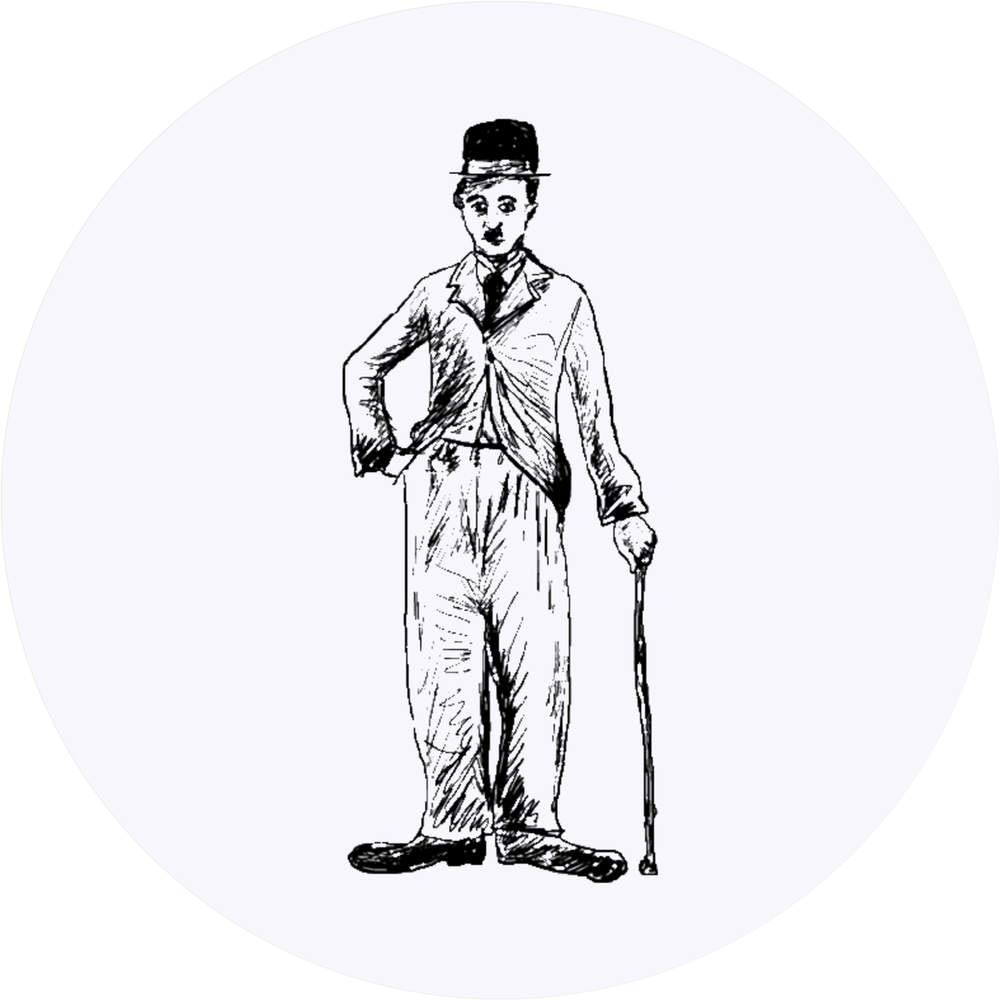Azeeda 'Charlie Chaplin' Acryl-Schlüsselanhänger – Lasergraviert, Klar, 3 Mm Dick