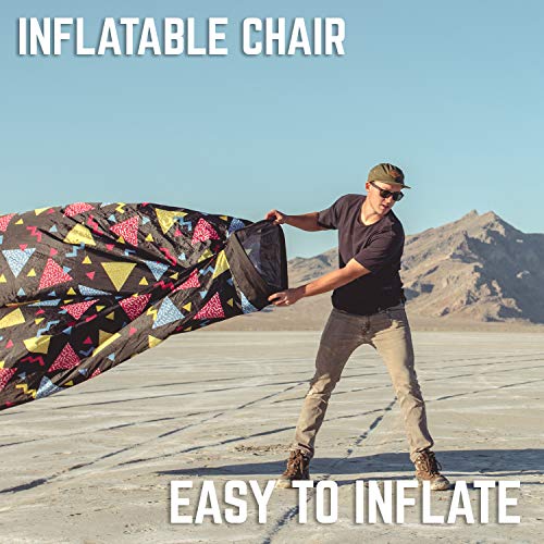 Chillbo Shwaggins Inflatable Couch – Cool Inflatable Chair. Upgrade Your Camping Accessories. Easy Setup is Perfect for Hiking Gear, Beach Chair and Music Festivals. (Nineties Black)