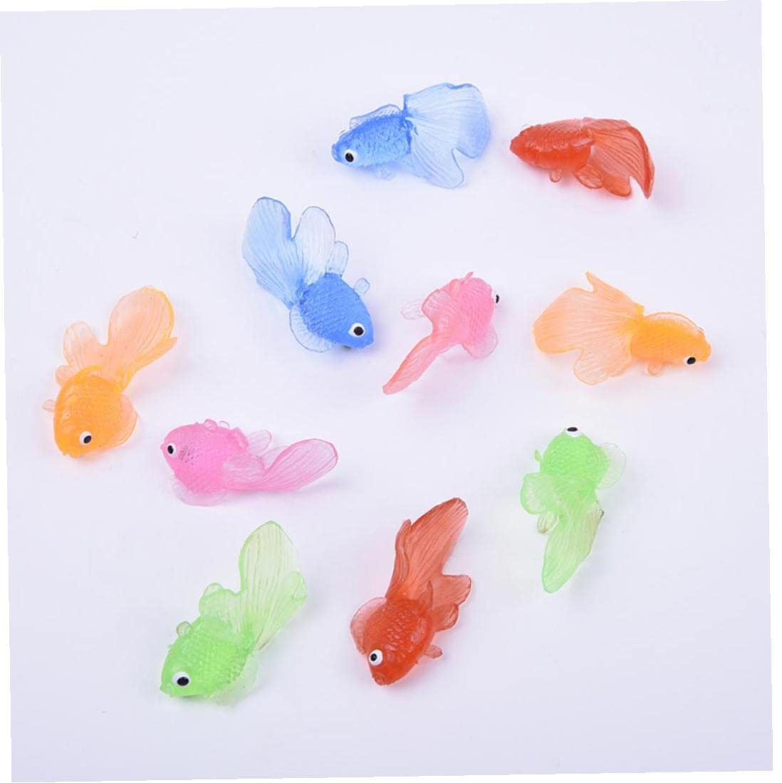 Onsinic 10 Pcs Simulation Goldfish Mini Soft Rubber Goldfish Small Bath Toy Christmas Birthday Party Gifts for Kids, 4cm