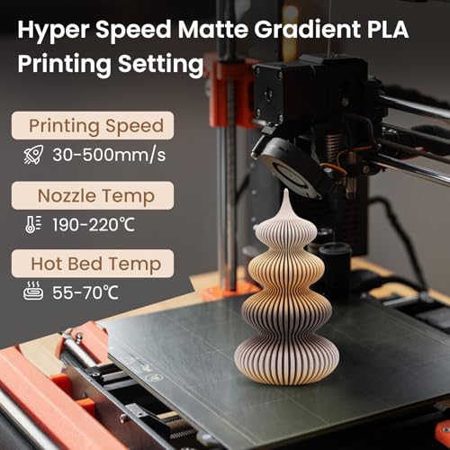 Image of ERYONE Matte Gradient Rainbow 3D Printer PLA Filament 1.75 + /- 0.03mm, HS Matte Multicolor High Speed Filament PLA 1KG(2.2LBS) Spool, Coffee