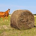 TONGMO 6x6 ft Round Bale Hay Net for Horses & Livestock - Slow Feeder Hay Nets with 2 inches Hole