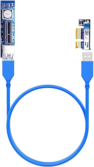 GLOTRENDS PCIe 3.0 X1 Extension Cable 23.6 Inch to Extend PCIe X1 Slot Covered by Oversized GPU, for PCIe WiFi Card, M.2 PCIe X1 Card, Firewire Card, USB PCIe Card, Sound Card, etc
