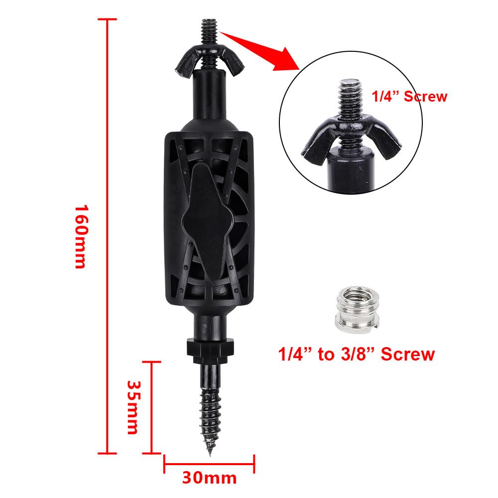 Soportes de Cámara de Caza, Soporte para Cámara de Trail con 360° / Conexión de Tornillo Universal Ajustable de 1/4 a 20 (6mm) para arbol, Caza y Cámara de Vigilancia
